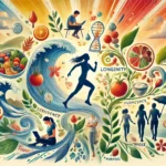 A serene feature image showcasing wellness and longevity with vibrant, life-affirming elements.