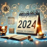 Visualizing 2024: A feature image highlighting themes of finance, lifestyle, and technology for Canvas to Cosmos’ blog.