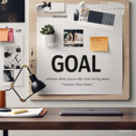 Vision board with intentional goals and objectives, representing purposeful progress and success.