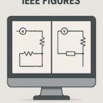 A side-by-side comparison of poorly drawn and professionally designed circuit diagrams displayed on a computer screen, highlighting best practices for creating IEEE-quality figures in Visio.